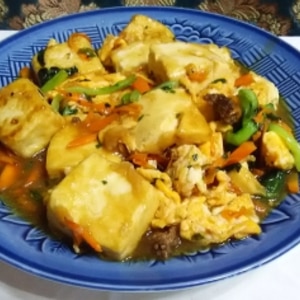 小松菜と厚揚げ風豆腐のチャンプルー